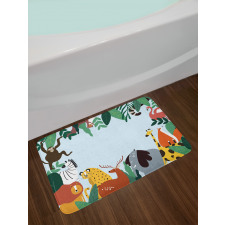 Wild Fauna and Exotic Leaves Bath Mat