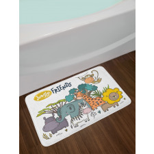 Cartoon Jungle Friends Fauna Bath Mat