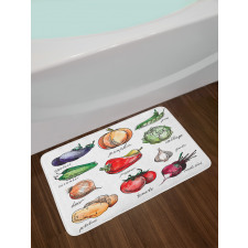 Sketchy Hand Drawn Items Bath Mat