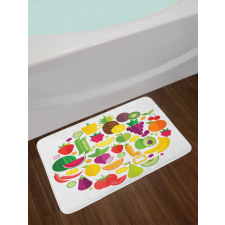 Fruits and Veggies Design Bath Mat