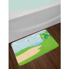 Field Trees Flag Bath Mat