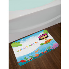 Hula Girl on a Turtle Bath Mat