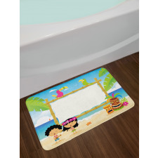 Hawaiian Children Happy Birds Bath Mat