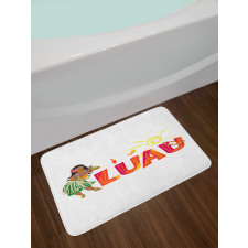 Hula Dancer with a Ukulele Bath Mat