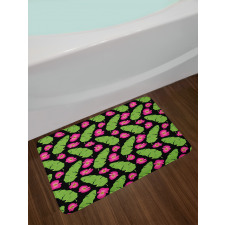 Banana Palm and Flowers Bath Mat