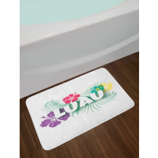 Hawaiian Party Time Petals Bath Mat