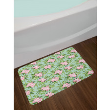 Hibiscus Blooming Bouquets Bath Mat