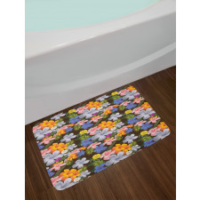 Colorful Various Flowers Bath Mat