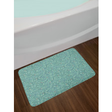 Jungle Leaves Hand Drawn Bath Mat