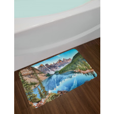 Moraine Lake Panorama Bath Mat