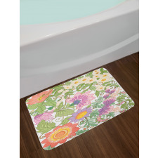 Pastel Flowers Nostalgia Bath Mat