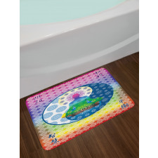 Meditation Theme Zen Art Bath Mat