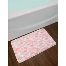 Monochrome Simplistic Floral Bath Mat