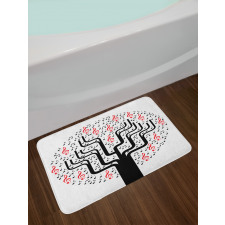 Round Geometric Tree Bath Mat