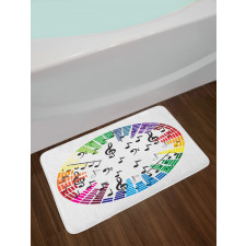 Colorful Round Layout Bath Mat