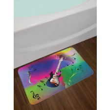 Guitar on Colorful Back Bath Mat