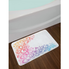 Hand Drawn Swirls Stars Bath Mat