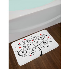 Romantic Tree and Hearts Bath Mat