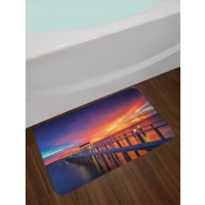 Wooden Bridge on Sea Bath Mat