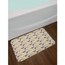 Colorful Fruits and Leaves Bath Mat