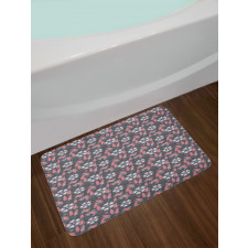 Floral Themed Shapes Art Bath Mat