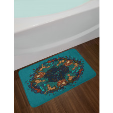 Vintage Marine Theme Bath Mat