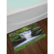 Trees Flowers Waterfall Bath Mat