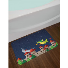 Castle and Flying Dragon Bath Mat