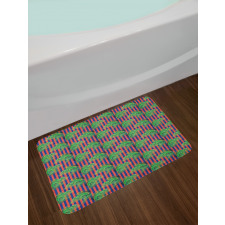 Chameleon with Palm Stripes Bath Mat