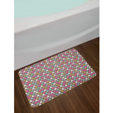 Colorful Vintage Triangles Bath Mat