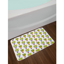 Colorful Succulents in Pots Bath Mat