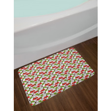 Close up View of Poppies Bath Mat