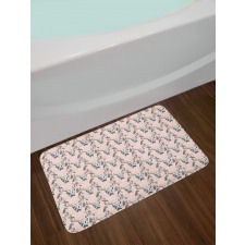 Deer Skull Feathers Motifs Bath Mat