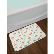 Retro Barbecue Grill Elements Bath Mat