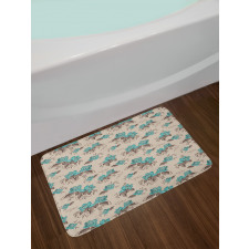 Vintage Flower Arrangements Bath Mat