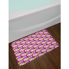 Colorful Hip Circles Swirls Bath Mat