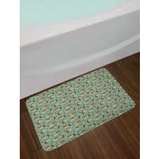 Chocolate Bunny Eggs Tulips Bath Mat