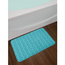 Vintage Outline Bicycle Spots Bath Mat