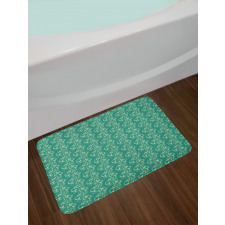 Shapes in Damask Pattern Bath Mat