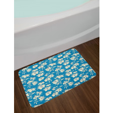 Blooming Lily Flowers Art Bath Mat