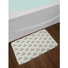 Ethnic Floral Details Swirls Bath Mat