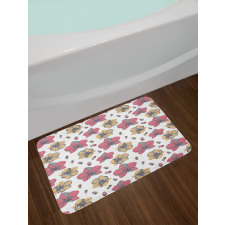 Soft Orchid Flowers and Buds Bath Mat