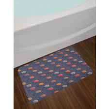 Drops Diagonal Umbrellas Style Bath Mat