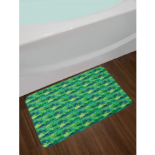 Green Monochrome Triangles Bath Mat