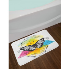 Geometric Butterfly Form Bath Mat