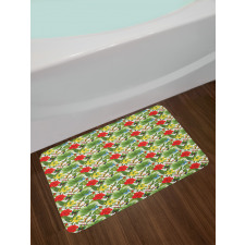 Cheerful Hibiscus Butterfly Bath Mat