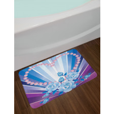 Valentines Roses Heart Bath Mat