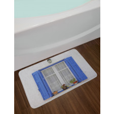 Shutters Flowers Window Bath Mat