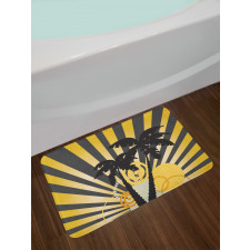 Contemporary Palm Trees Bath Mat