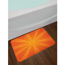 Half Tone Dots Retro Rays Bath Mat